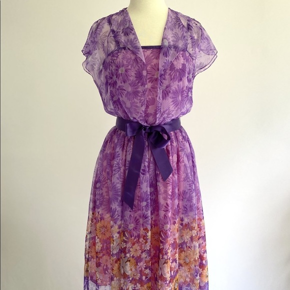 Vtg Enchanted Aster Dress S - Picture 5 of 7